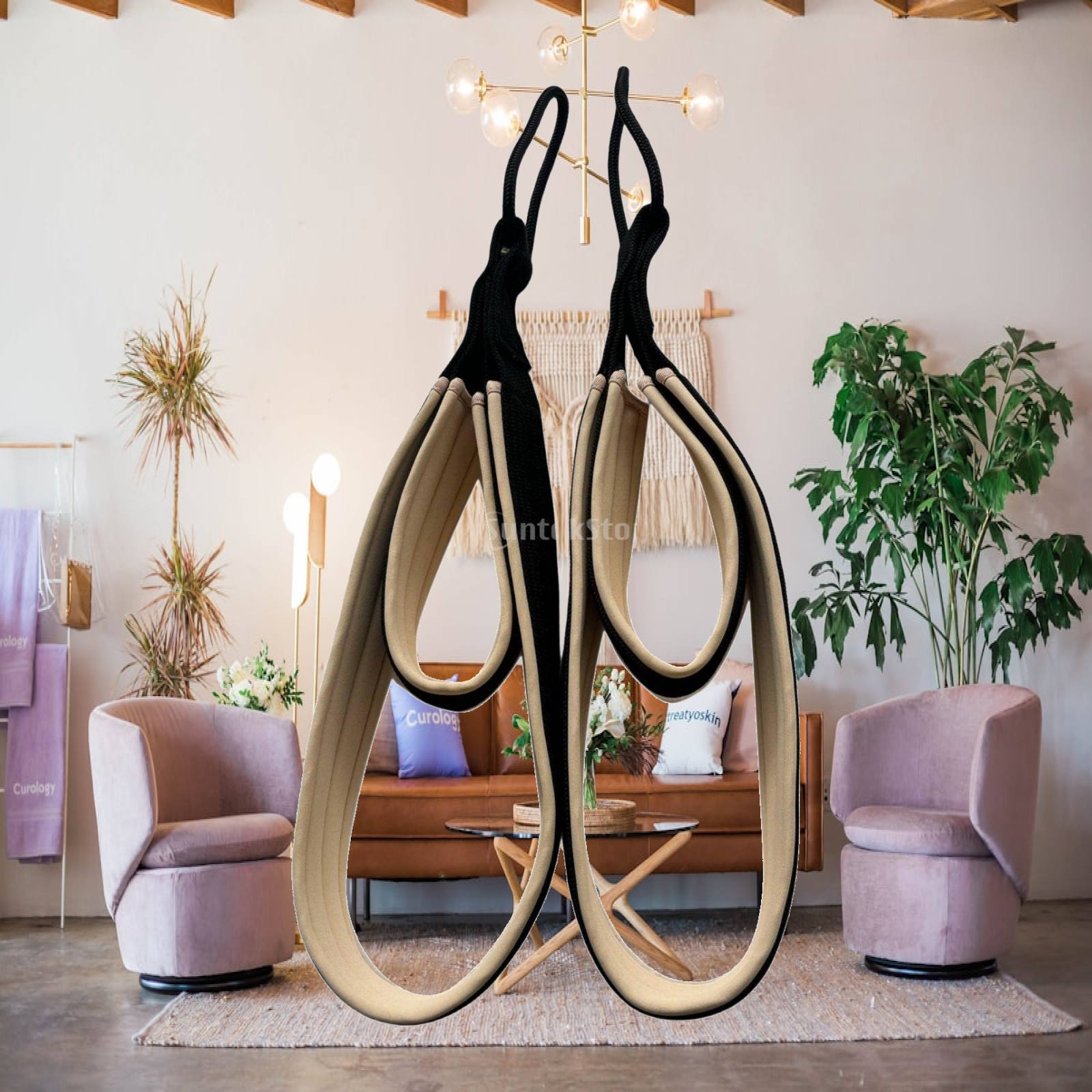 Home Gym Training - Pilates Overhead Handle Non-Slip Grip Pilates