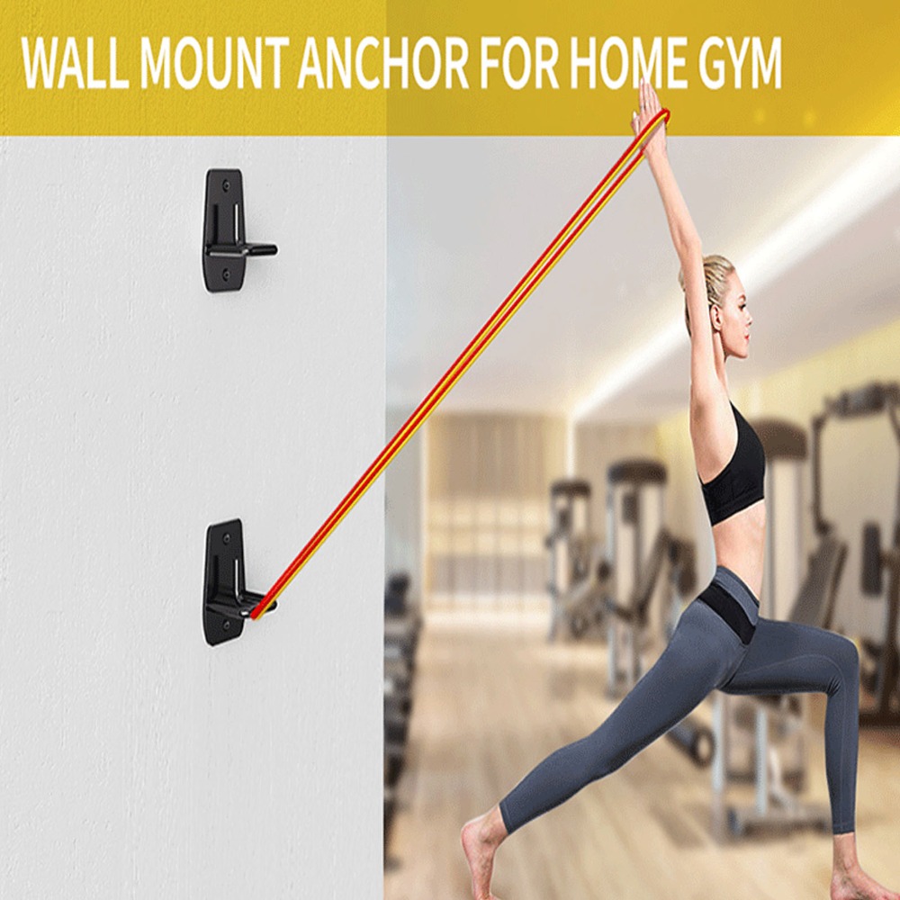 Home Gym Training - 3Pcs Black Exercise Band Wall Anchor