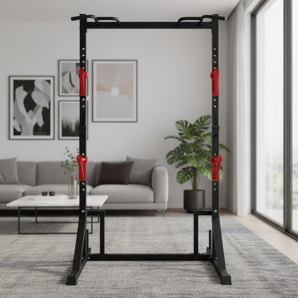 Adjustable Power Rack with Pul - đánh giá và giá Squat Rack Power