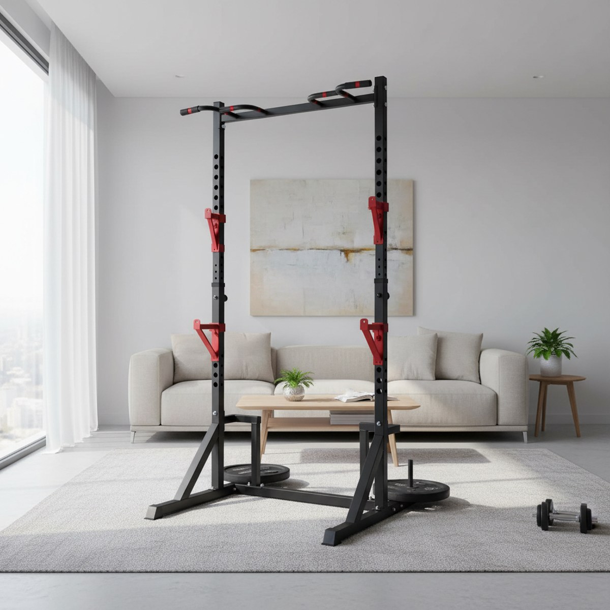 Adjustable Power Rack with Pul - đánh giá và giá Squat Rack Power